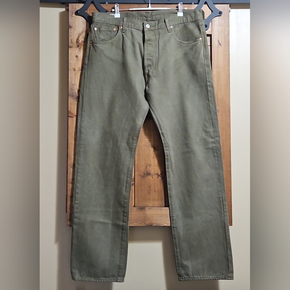 Levi's Other - Levi's 501 93 Moss Green Cotton Non Stretch Straight Leg Jeans 36x31